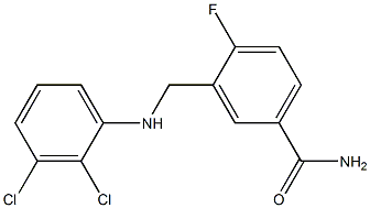 3-{[(2,3-dichlorophenyl)amino]methyl}-4-fluorobenzamide Struktur