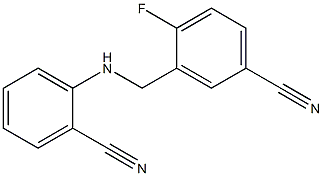 3-{[(2-cyanophenyl)amino]methyl}-4-fluorobenzonitrile Struktur