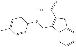 3-{[(4-methylphenyl)sulfanyl]methyl}-1-benzofuran-2-carboxylic acid Struktur