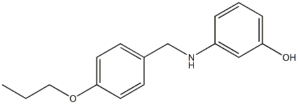 3-{[(4-propoxyphenyl)methyl]amino}phenol Struktur