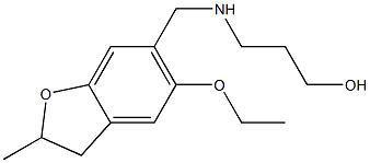 3-{[(5-ethoxy-2-methyl-2,3-dihydro-1-benzofuran-6-yl)methyl]amino}propan-1-ol Struktur