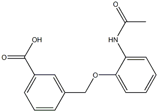 3-{[2-(acetylamino)phenoxy]methyl}benzoic acid Struktur