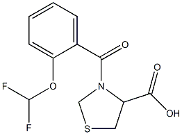 3-{[2-(difluoromethoxy)phenyl]carbonyl}-1,3-thiazolidine-4-carboxylic acid Struktur