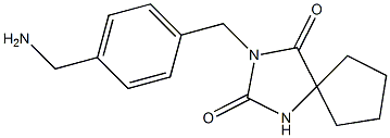 3-{[4-(aminomethyl)phenyl]methyl}-1,3-diazaspiro[4.4]nonane-2,4-dione Struktur