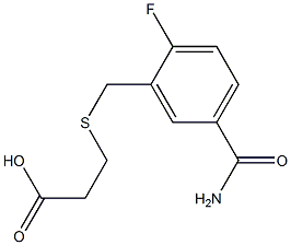 3-{[5-(aminocarbonyl)-2-fluorobenzyl]thio}propanoic acid Struktur