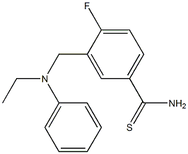 3-{[ethyl(phenyl)amino]methyl}-4-fluorobenzene-1-carbothioamide Struktur