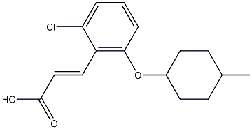 3-{2-chloro-6-[(4-methylcyclohexyl)oxy]phenyl}prop-2-enoic acid Struktur