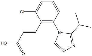 3-{2-chloro-6-[2-(propan-2-yl)-1H-imidazol-1-yl]phenyl}prop-2-enoic acid Struktur