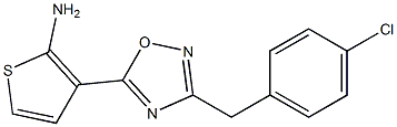 3-{3-[(4-chlorophenyl)methyl]-1,2,4-oxadiazol-5-yl}thiophen-2-amine Struktur