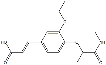 3-{3-ethoxy-4-[1-(methylcarbamoyl)ethoxy]phenyl}prop-2-enoic acid Struktur