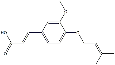 3-{3-methoxy-4-[(3-methylbut-2-en-1-yl)oxy]phenyl}prop-2-enoic acid Struktur