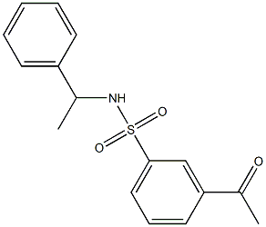 3-acetyl-N-(1-phenylethyl)benzene-1-sulfonamide Struktur