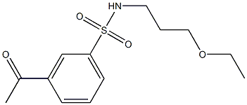 3-acetyl-N-(3-ethoxypropyl)benzene-1-sulfonamide Struktur