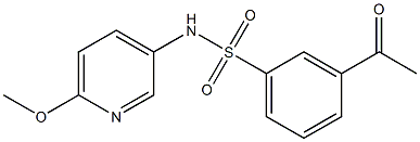 3-acetyl-N-(6-methoxypyridin-3-yl)benzene-1-sulfonamide Struktur