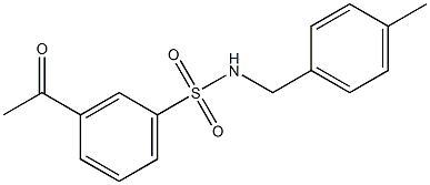 3-acetyl-N-[(4-methylphenyl)methyl]benzene-1-sulfonamide Struktur