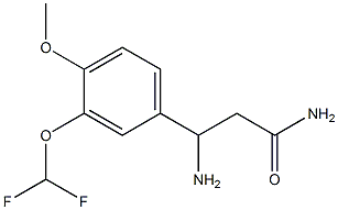 3-amino-3-[3-(difluoromethoxy)-4-methoxyphenyl]propanamide Struktur