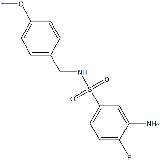 3-amino-4-fluoro-N-[(4-methoxyphenyl)methyl]benzene-1-sulfonamide Struktur