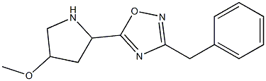 3-benzyl-5-(4-methoxypyrrolidin-2-yl)-1,2,4-oxadiazole Struktur