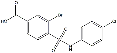 3-bromo-4-[(4-chlorophenyl)sulfamoyl]benzoic acid Struktur