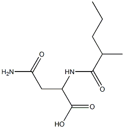 3-carbamoyl-2-(2-methylpentanamido)propanoic acid Struktur