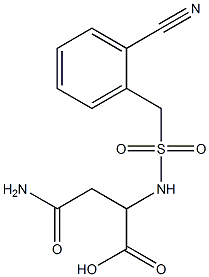 3-carbamoyl-2-{[(2-cyanophenyl)methane]sulfonamido}propanoic acid Struktur