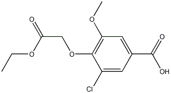 3-chloro-4-(2-ethoxy-2-oxoethoxy)-5-methoxybenzoic acid Struktur