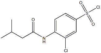 3-chloro-4-(3-methylbutanamido)benzene-1-sulfonyl chloride Struktur