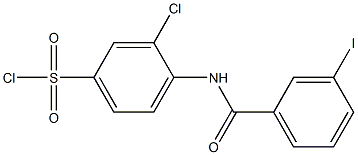 3-chloro-4-[(3-iodobenzene)amido]benzene-1-sulfonyl chloride Struktur