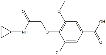 3-chloro-4-[(cyclopropylcarbamoyl)methoxy]-5-methoxybenzoic acid Struktur