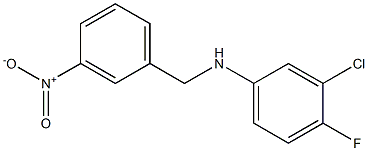 3-chloro-4-fluoro-N-[(3-nitrophenyl)methyl]aniline Struktur