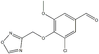 3-chloro-5-methoxy-4-(1,2,4-oxadiazol-3-ylmethoxy)benzaldehyde Struktur