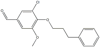 3-chloro-5-methoxy-4-(3-phenylpropoxy)benzaldehyde Struktur