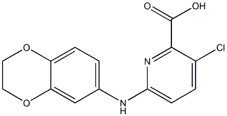 3-chloro-6-(2,3-dihydro-1,4-benzodioxin-6-ylamino)pyridine-2-carboxylic acid Struktur