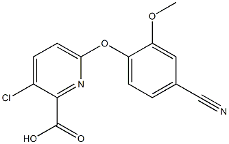 3-chloro-6-(4-cyano-2-methoxyphenoxy)pyridine-2-carboxylic acid Struktur