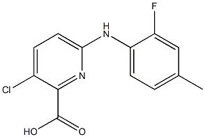 3-chloro-6-[(2-fluoro-4-methylphenyl)amino]pyridine-2-carboxylic acid Struktur