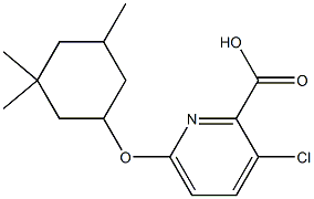 3-chloro-6-[(3,3,5-trimethylcyclohexyl)oxy]pyridine-2-carboxylic acid Struktur