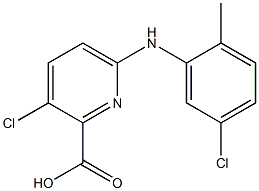 3-chloro-6-[(5-chloro-2-methylphenyl)amino]pyridine-2-carboxylic acid Struktur