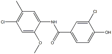 3-chloro-N-(4-chloro-2-methoxy-5-methylphenyl)-4-hydroxybenzamide Struktur