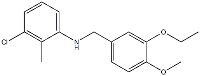 3-chloro-N-[(3-ethoxy-4-methoxyphenyl)methyl]-2-methylaniline Struktur