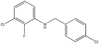 3-chloro-N-[(4-chlorophenyl)methyl]-2-fluoroaniline Struktur