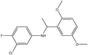 3-chloro-N-[1-(2,5-dimethoxyphenyl)ethyl]-4-fluoroaniline Struktur