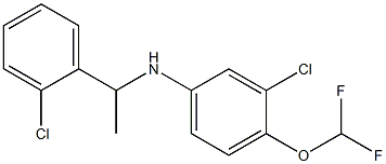 3-chloro-N-[1-(2-chlorophenyl)ethyl]-4-(difluoromethoxy)aniline Struktur