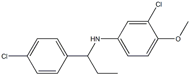 3-chloro-N-[1-(4-chlorophenyl)propyl]-4-methoxyaniline Struktur