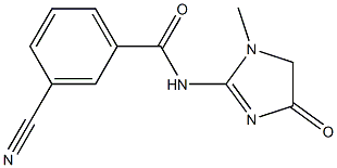 3-cyano-N-(1-methyl-4-oxo-4,5-dihydro-1H-imidazol-2-yl)benzamide Struktur