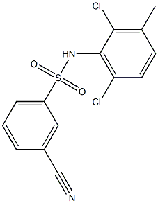 3-cyano-N-(2,6-dichloro-3-methylphenyl)benzene-1-sulfonamide Struktur