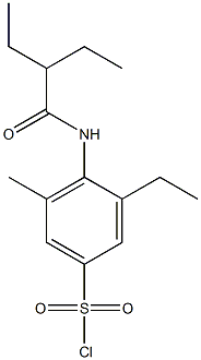 3-ethyl-4-(2-ethylbutanamido)-5-methylbenzene-1-sulfonyl chloride Struktur