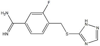 3-fluoro-4-[(1H-1,2,4-triazol-5-ylsulfanyl)methyl]benzene-1-carboximidamide Struktur