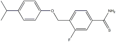 3-fluoro-4-[4-(propan-2-yl)phenoxymethyl]benzene-1-carbothioamide Struktur