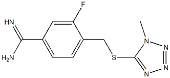 3-fluoro-4-{[(1-methyl-1H-1,2,3,4-tetrazol-5-yl)sulfanyl]methyl}benzene-1-carboximidamide Struktur