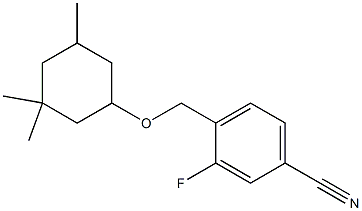 3-fluoro-4-{[(3,3,5-trimethylcyclohexyl)oxy]methyl}benzonitrile Struktur